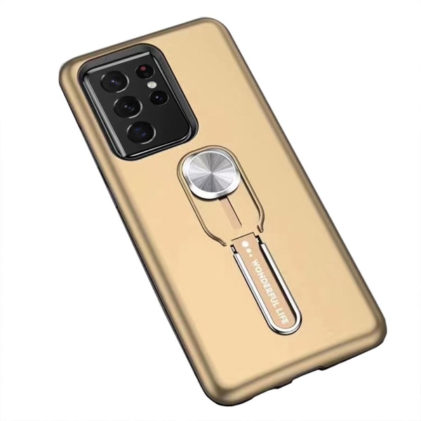 Samsung Galaxy S21 Ultra - Gennemtænkt cover med holder Guld