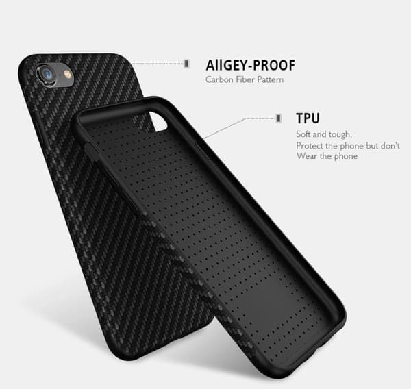 iPhone 7 Plus -  Stilrent Skal i Carbondesign Brun