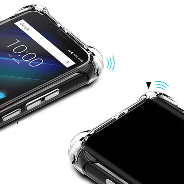 Samsung Galaxy A10 - Stødabsorberende silikonecover med skærmbeskytter Transparent