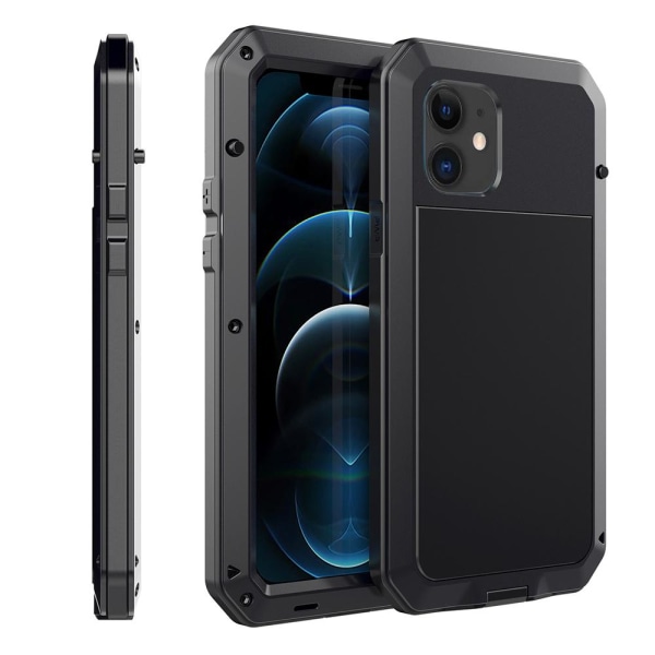iPhone 12 Pro Max - Beskyttende kraftig aluminiumsskal Svart