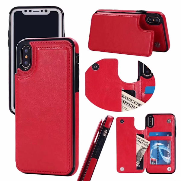 iPhone X/XS Flexibla Kortfodral Rosa