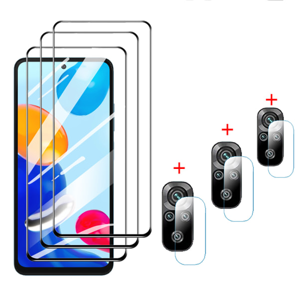 Redmi Note 10 Pro Sk�rmskydd och Kameralinsskydd (3-pack) Transparent