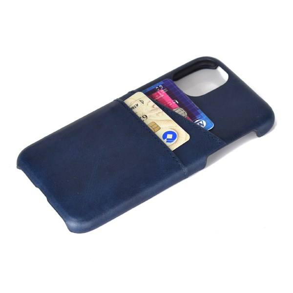 Stilfuldt smart cover med kortholder - iPhone 11 Mörkblå