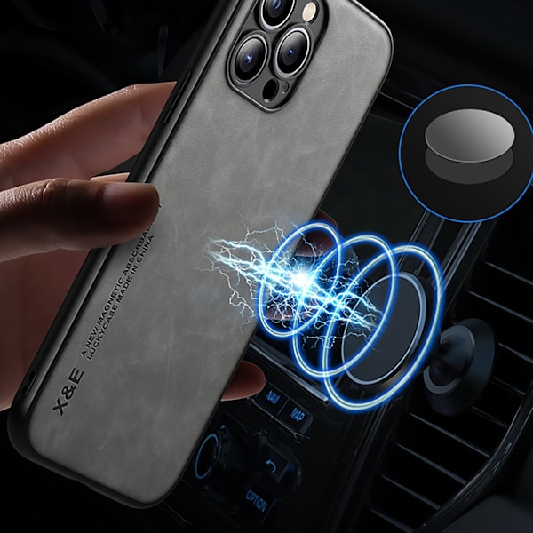 iPhone 16 Pro  Mockaskal med Magnetfäste och Klass Grå