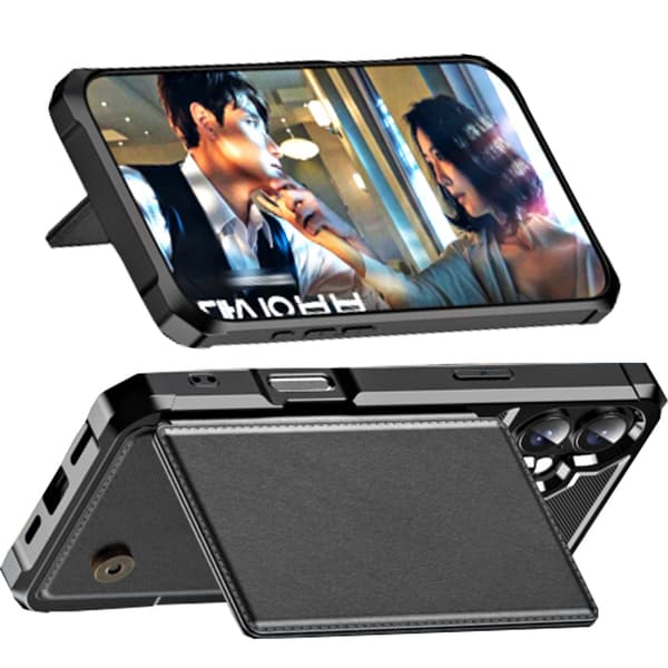 iPhone 16  Leman slimfodral med kortfack & skydd