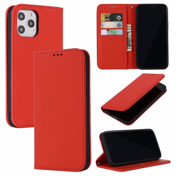 iPhone 12 Pro - Profesjonelt glatt lommebokdeksel (Floveme) Röd