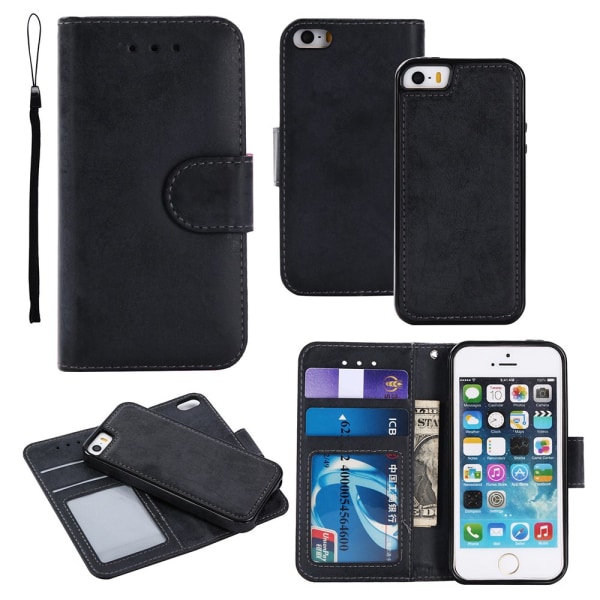 iPhone 5/5S/SE - Silk-Touch-deksel med lommebok og skall Brun ceba | Brun |  Fyndiq