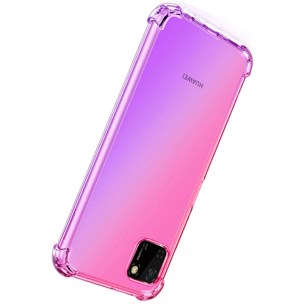 Huawei Y5p - Kraftfullt Floveme Silikonskal Blå/Rosa