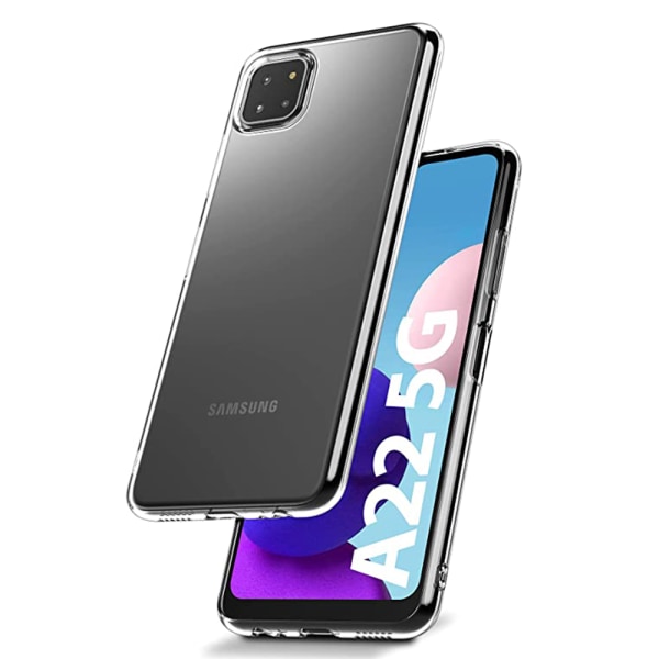 Samsung Galaxy A22 5G - Stötdämpande Stilsäkert Silikonskal Genomskinlig