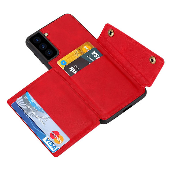 Samsung Galaxy S21 - Gennemtænkt Etui med Kortholder Mörkblå