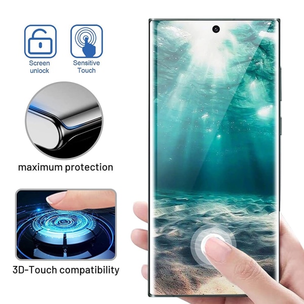 Galaxy S23 Ultra - (3-PACK) 3D ja HD-Clear näytönsuoja mukana Transparent
