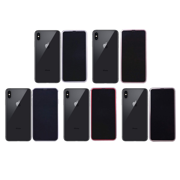 10-PACK iPhone XS Max ProGuard Skärmskydd 3D Aluminiumram Röd