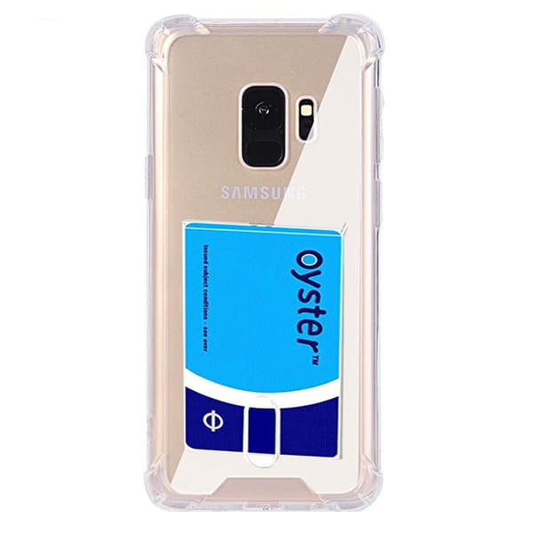 Samsung Galaxy S9 - Robust Skyddsskal med Kortfack Transparent