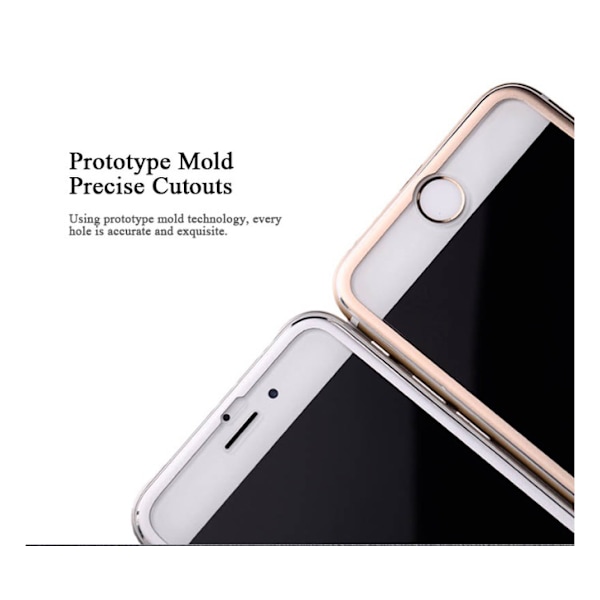 iPhone 7 Plus (2-PACK) HuTech Skärmskydd 3D-Aluminiumram Guld