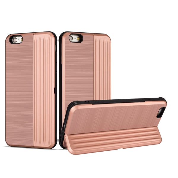 iPhone 6/6S Plus - Gennemtænkt etui med kortplads Rosa Rosa