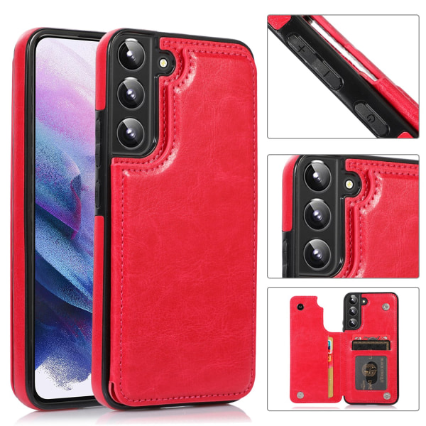 Samsung Galaxy S23 Plus - Skal Korthållare Röd