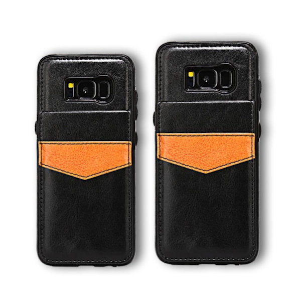Praktiskt Skal med Kortfack - Samsung Galaxy S8+ Svart
