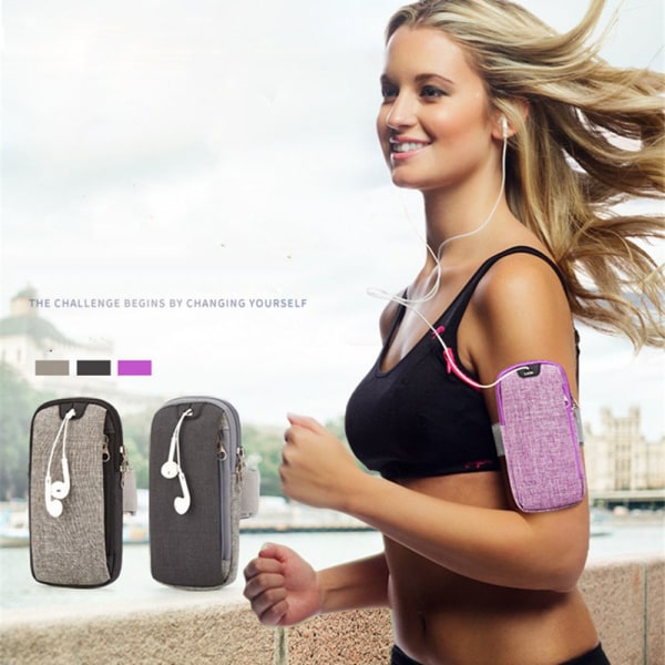 Armbåndscover til sport/fitness med premium hovedtelefoner Grå