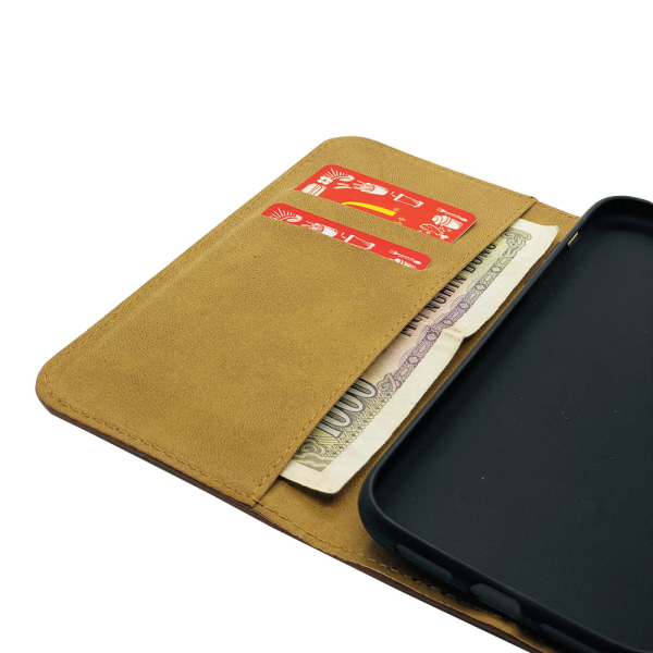 Plånboksfodral i Läder för iPhone XS MAX (TOMKAS) Svart