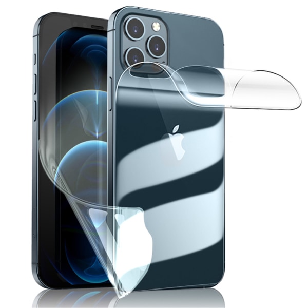 3-PACK iPhone 12 Hydrogel Skærmbeskytter For & Bag HD 0,2 mm Transparent