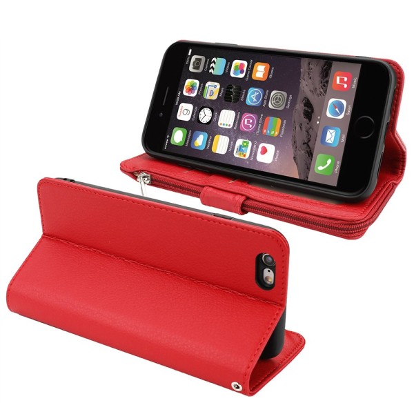 iPhone SE 2020 - Genomt�nkt Pl�nboksfodral Röd