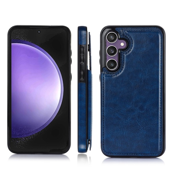 Ny Samsung Galaxy S23 FE - Stilig deksel med lommebok/kortrom Marinblå