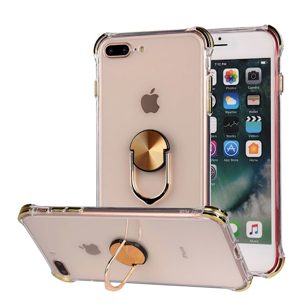 Stilrent Silikonskal med Ringhållare - iPhone 8 Plus Blå Blå