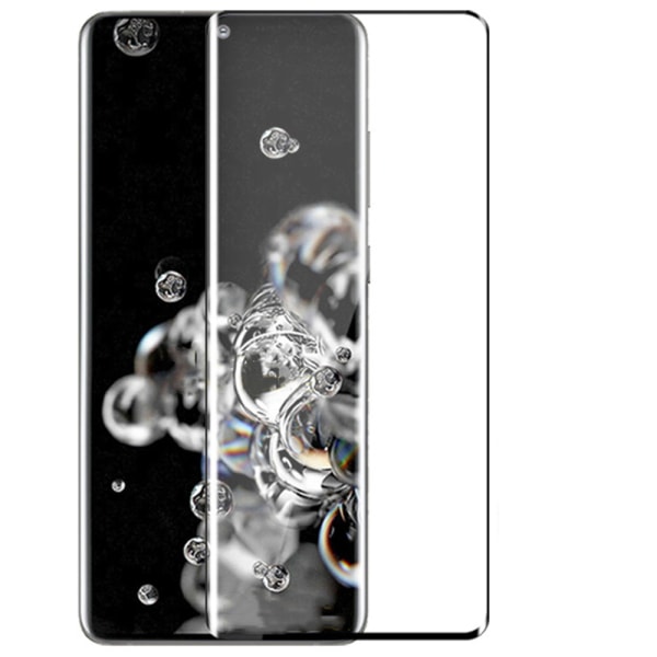 S20 Ultra 2-PACK Skärmskydd FULL-GLUE 9H 0,2mm HD-Clear Svart
