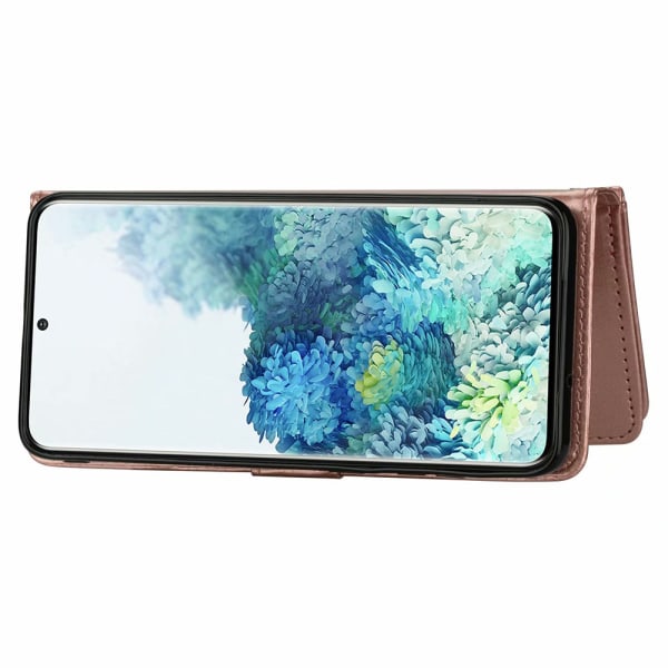 Samsung Galaxy S20 Plus - Käytännöllinen 9-kortin lompakkokotelo FLOVEM Roséguld