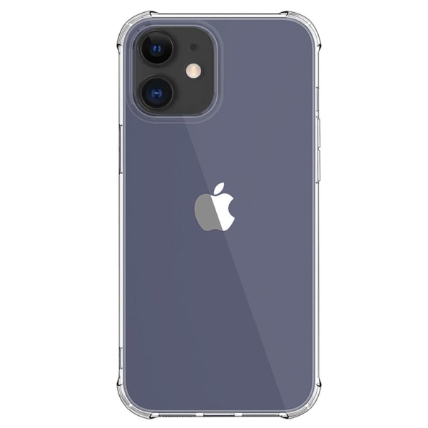 iPhone 12 - Stötdämpande Silikonskal+Skärmskydd (Tjocka Hörn) Transparent/Genomskinlig