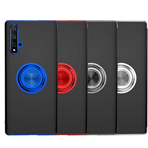 Praktiskt Skal med Ringh�llare - Huawei Nova 5T Silver