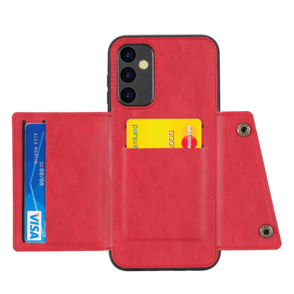 Lyxigt PC-läder Retro Flip Plånboksfodral för Galaxy A54 5G Röd