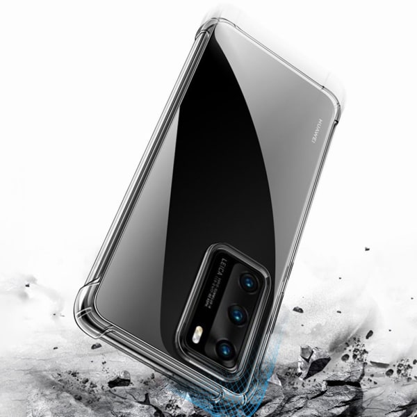 Huawei P40 - Stødabsorberende Floveme Silikone Cover Transparent/Genomskinlig