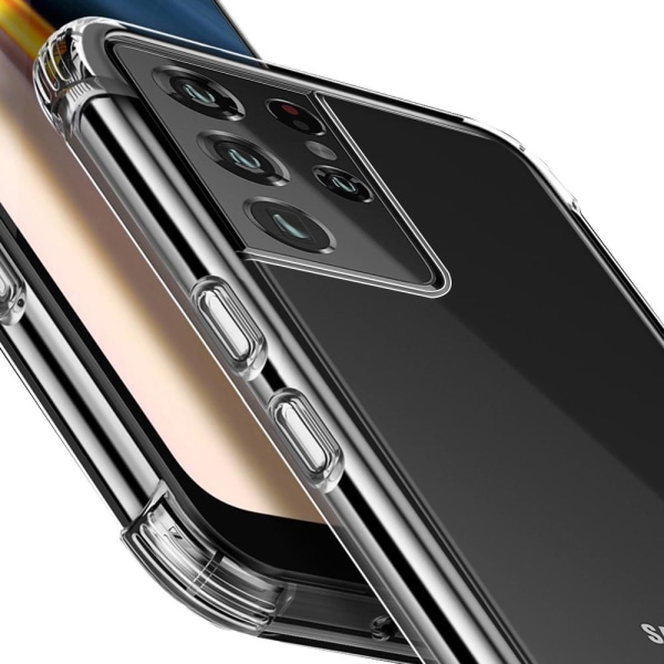 Samsung Galaxy S21 Ultra - Genomtänkt Skyddsskal med Tjocka Hörn Transparent/Genomskinlig