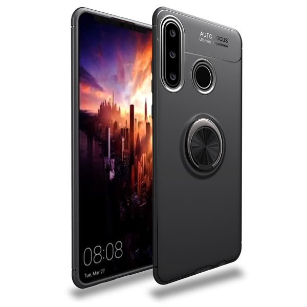 Huawei P30 Lite - Stilrent Skal med Ringhållare Blå