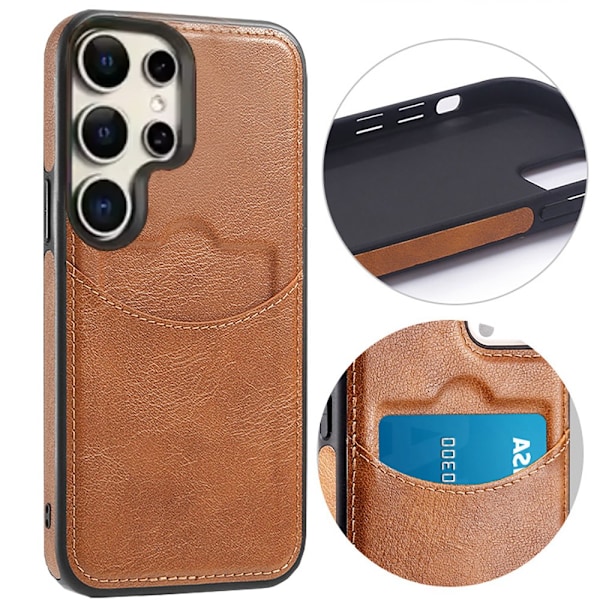 Samsung Galaxy S24 Ultra - Elegant Skal med Kortfack & Skydd Svart