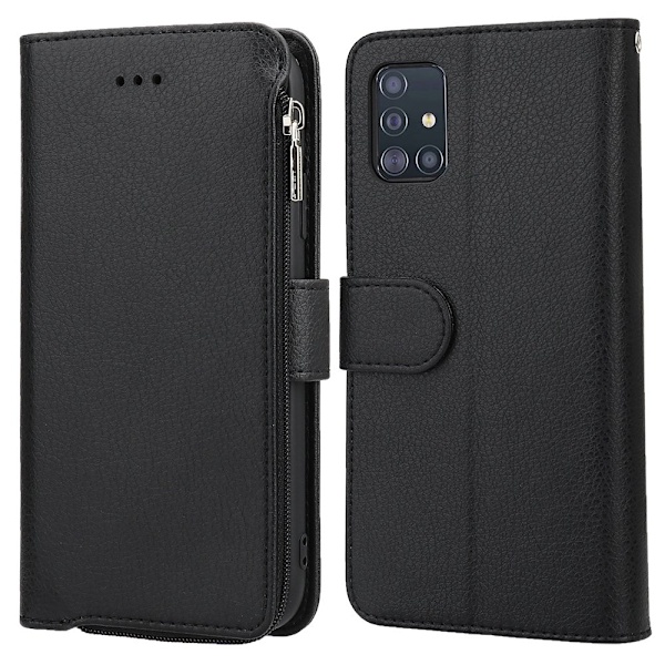Samsung Galaxy A71 - Effektivt stilfuldt pungcover Svart