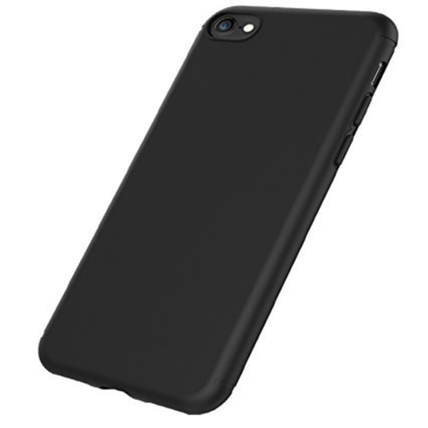 iPhone 7 - Mat silikoneskal & blød skærmbeskytter Svart