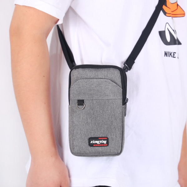 Komfortabel mobiltaske Skuldertaske i sportsdesign Mörkgrå