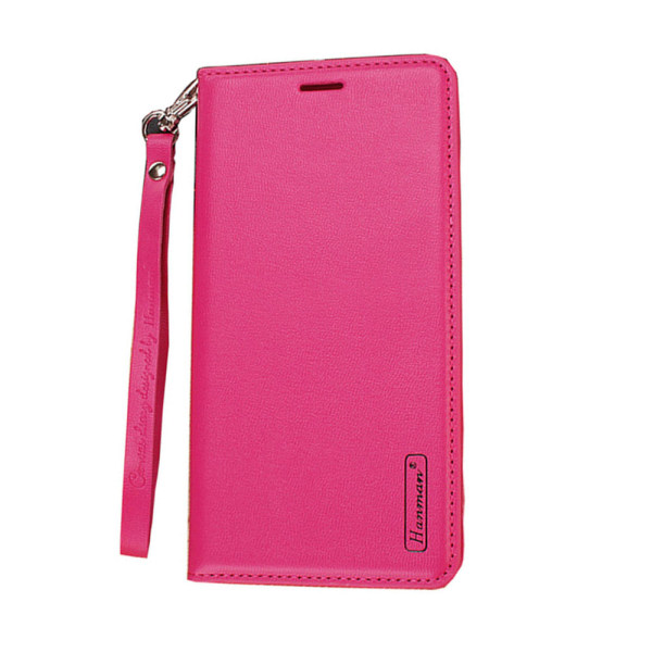 iPhone 15 plus - Sileä Smart HANMAN -lompakkokotelo Pink