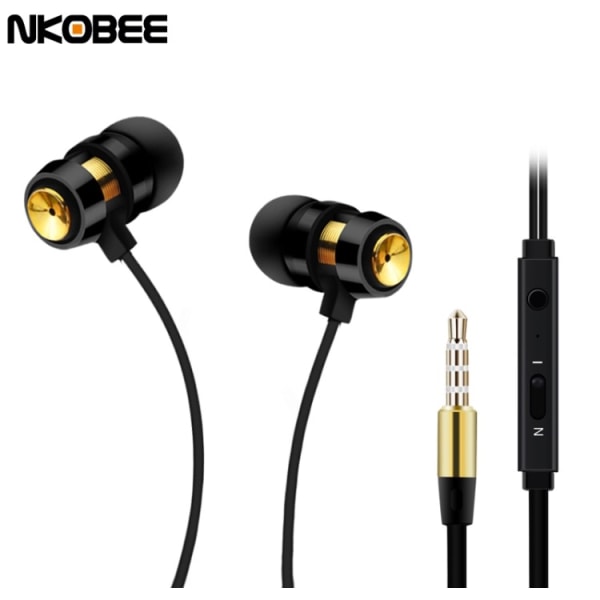 NKOBEE In-ear Hörlurar med Mic In-lineControl (Original) Silver/Grå