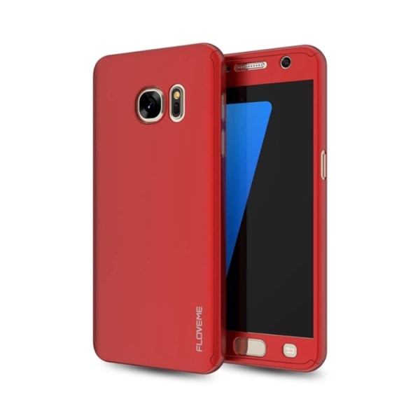 Praktisk beskyttelsesdeksel for Galaxy S6 (3 deler) Röd