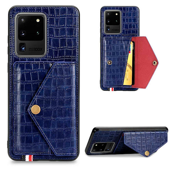 Samsung Galaxy S20 Ultra - Genomtänkt Skal med Kortfack Grön