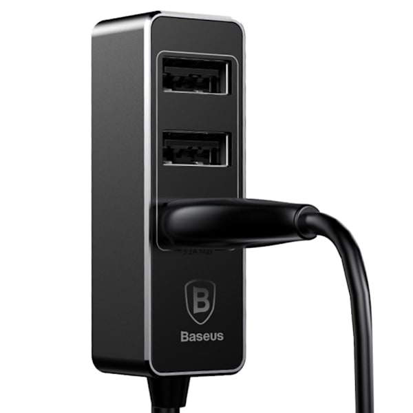 Baseus Kraftfulla Praktiskt 3-USB Port Billaddare Svart
