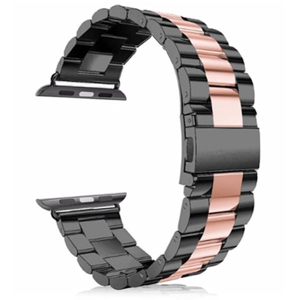 Apple Watch 42mm (3/2/1) - Elegant Länk i Rostfritt Stål Svart-Rosa