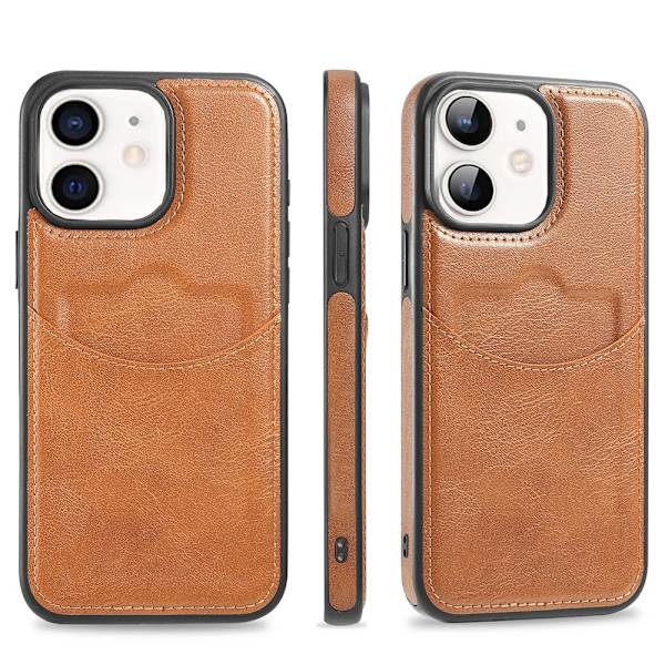 iPhone 11 - Slimmat fodral i läderlook med 1 kortfack Blå