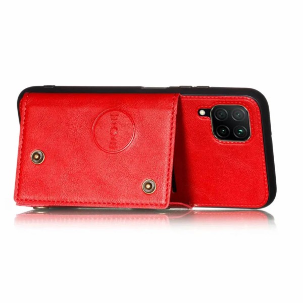 Huawei P40 Lite - Gennemtænkt cover med kortholder Röd