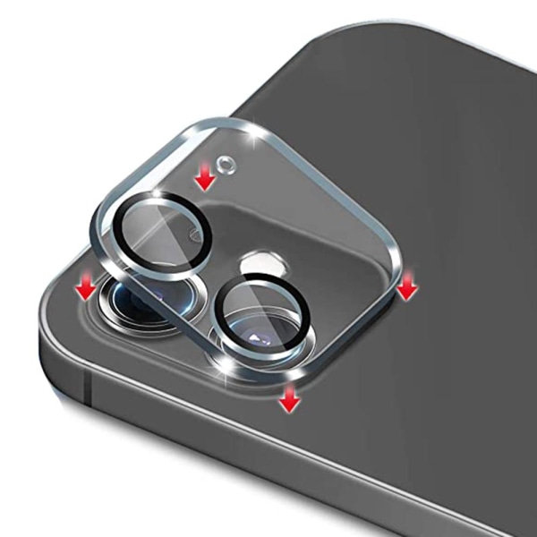 2-PAKKET iPhone 12 2.5D høykvalitets ultratynt kameralinsedeksel Transparent/Genomskinlig