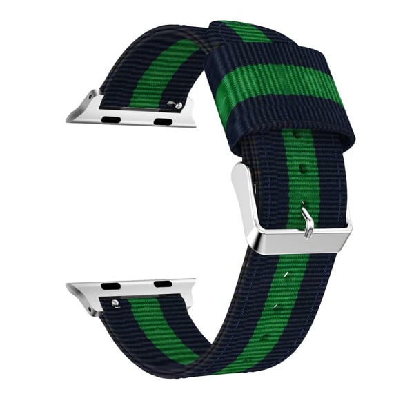 Eksklusivt armbånd for Apple Watch 42 mm (nylon/stål) Blå-Grön