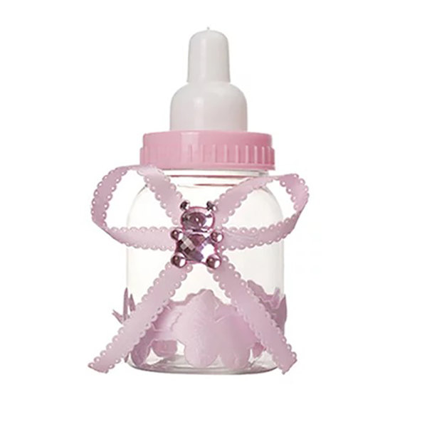 Elegant Baby Flaska Doppresent Babyshower Rosa